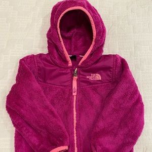 Pink 2T North Face fleece zip up hoodie